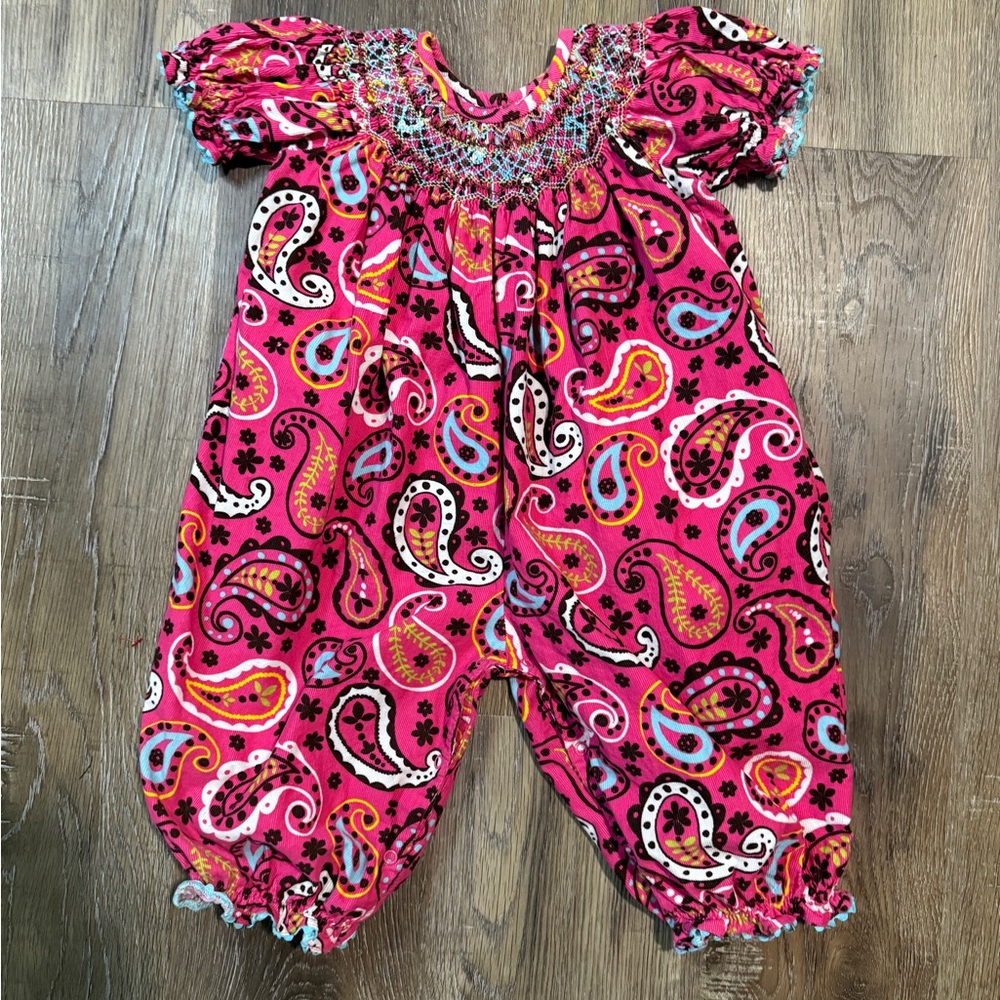 Stellybelly Pink Paisley Romper